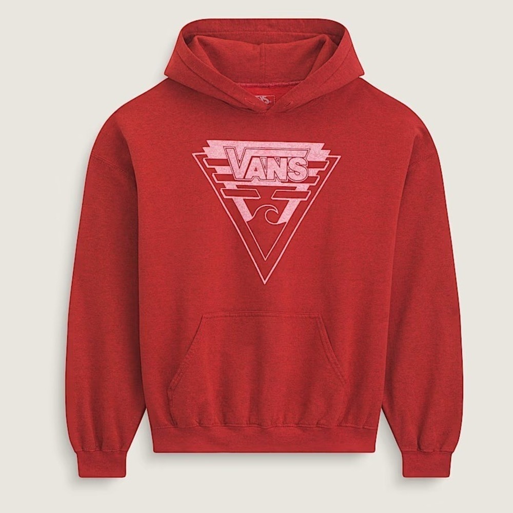 Vans Waffle Shop Wave Blend PO Red Archival Graphic Hoodie Mens Size L NEW
